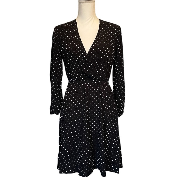 Old Navy Elegant Black & White Polka Dot Knee-Length Women’s Dress Small - Picture 1 of 13